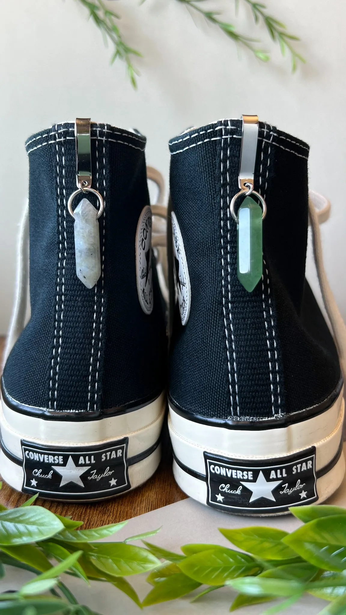 Vertical Crystal Point Shoe Accessory, Shoe Charm, High Top Sneaker Clip or Boot Clip, Crystal Shoe Keychain