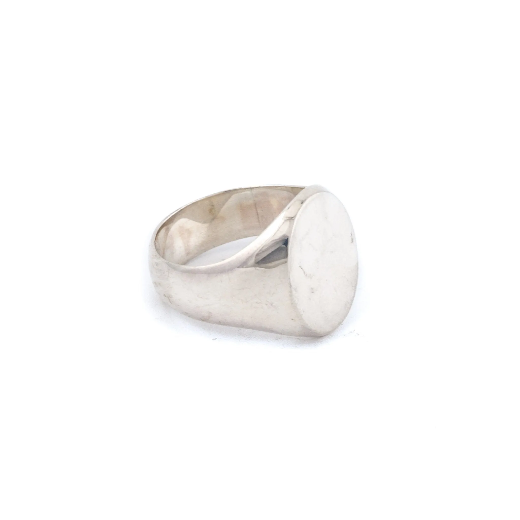 Weathered Sterling Silver Blank Signet Ring