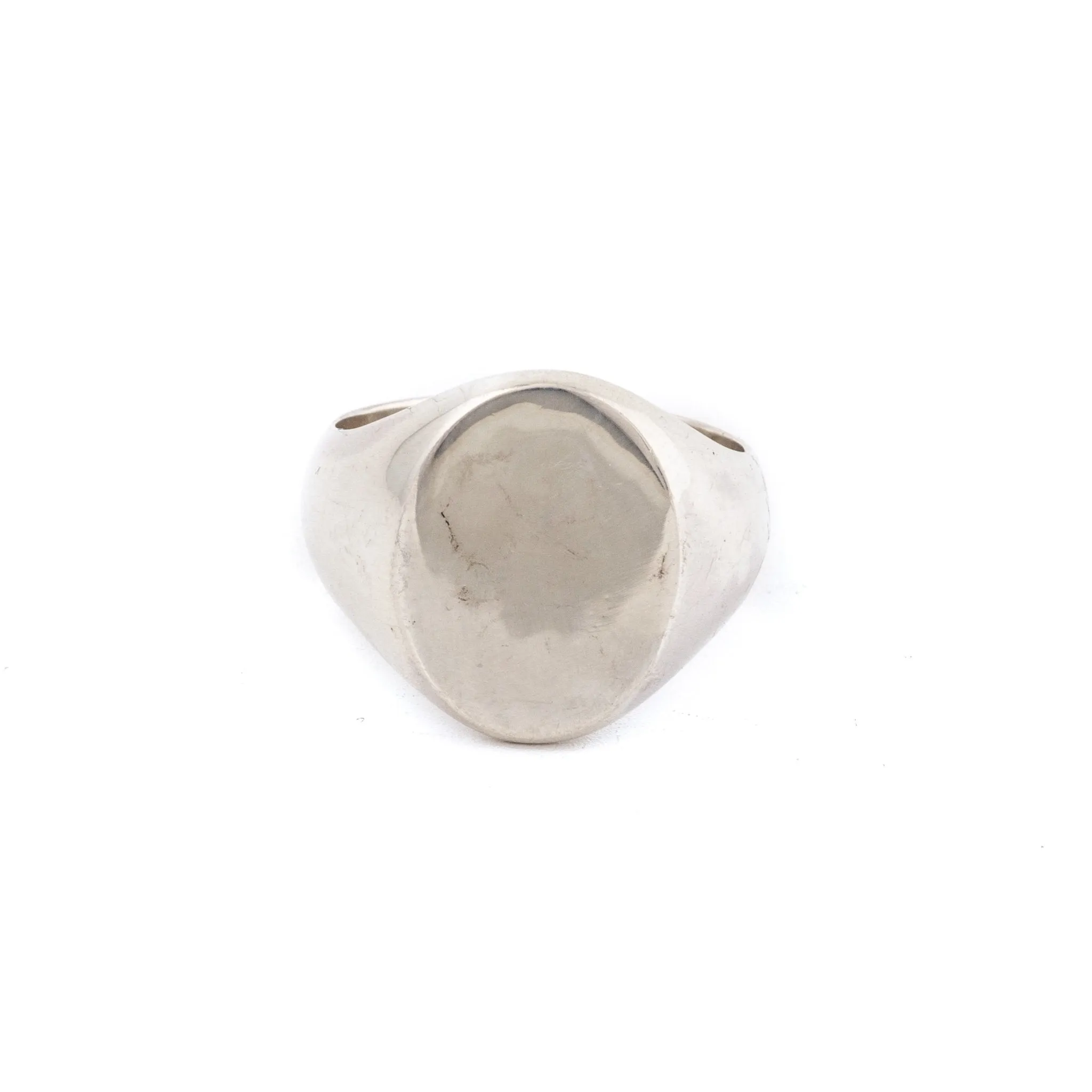 Weathered Sterling Silver Blank Signet Ring