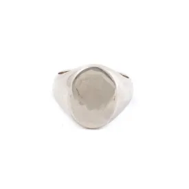 Weathered Sterling Silver Blank Signet Ring