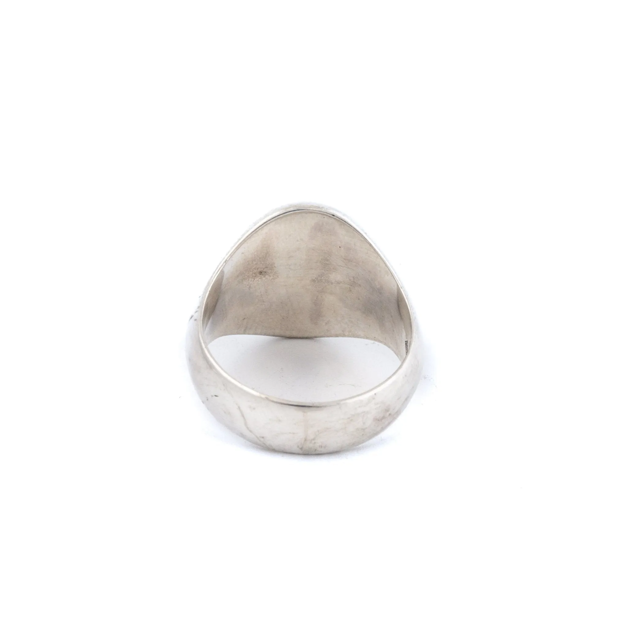 Weathered Sterling Silver Blank Signet Ring