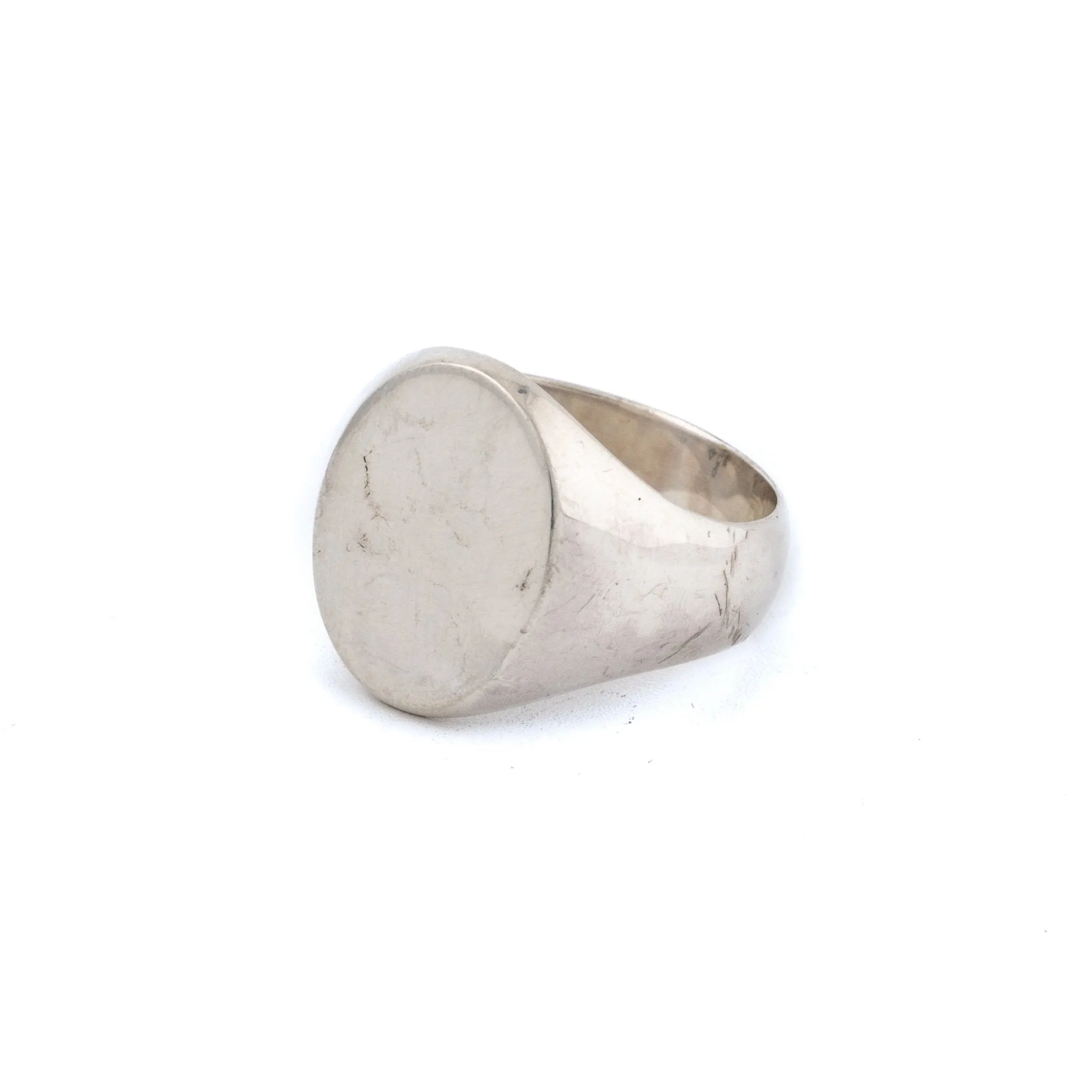 Weathered Sterling Silver Blank Signet Ring