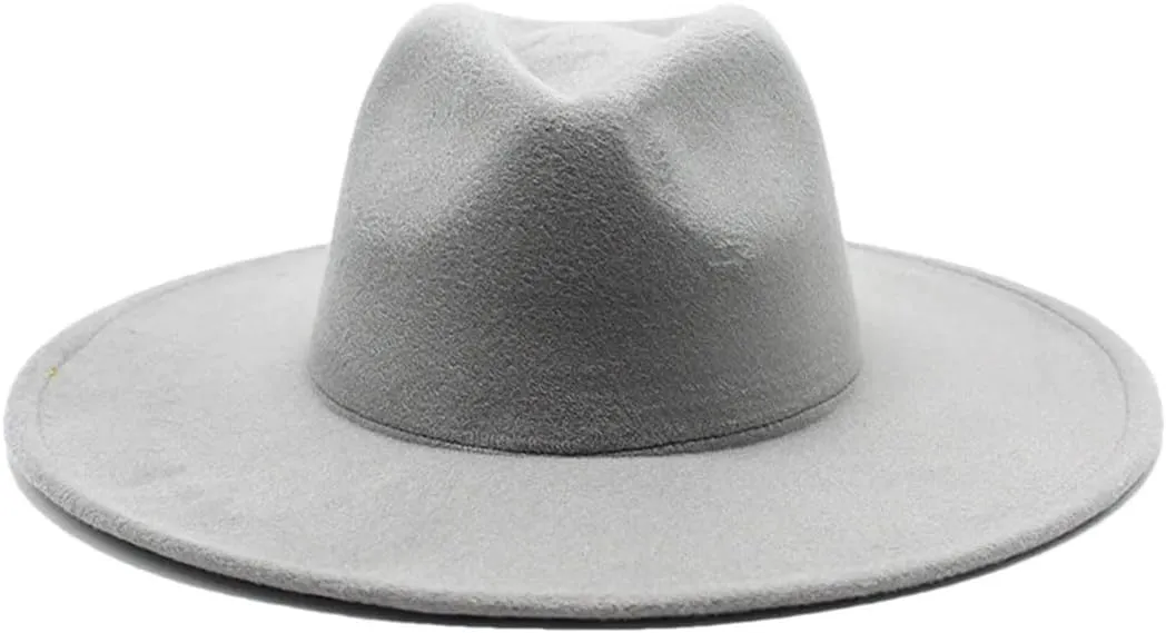 Winter Wool Solid Classic Fedoras Cap Men Women Panama Jazz Hat Wide Brim Big Fedoras Womens Hats with Brim