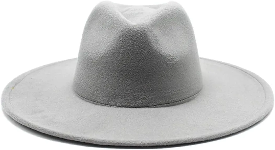 Winter Wool Solid Classic Fedoras Cap Men Women Panama Jazz Hat Wide Brim Big Fedoras Womens Hats with Brim