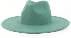 Women Fedora Hat 9.5Cm Wide Brim Suede Shaped Men Panama Jazz Hat Wedding Decoration Dress Cap