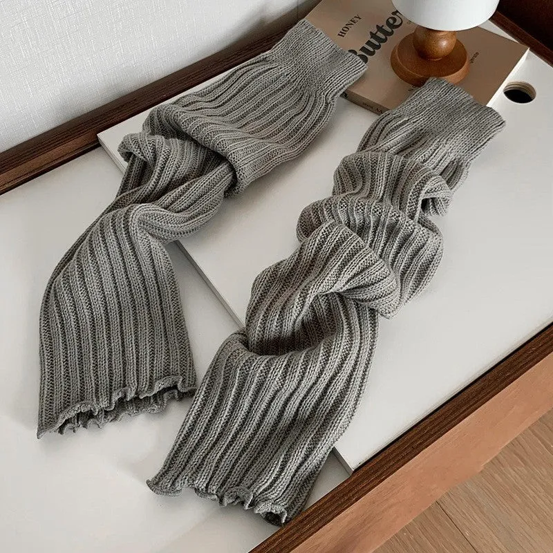 Women's Slouch Socks Striped Knitted Leg Warmers