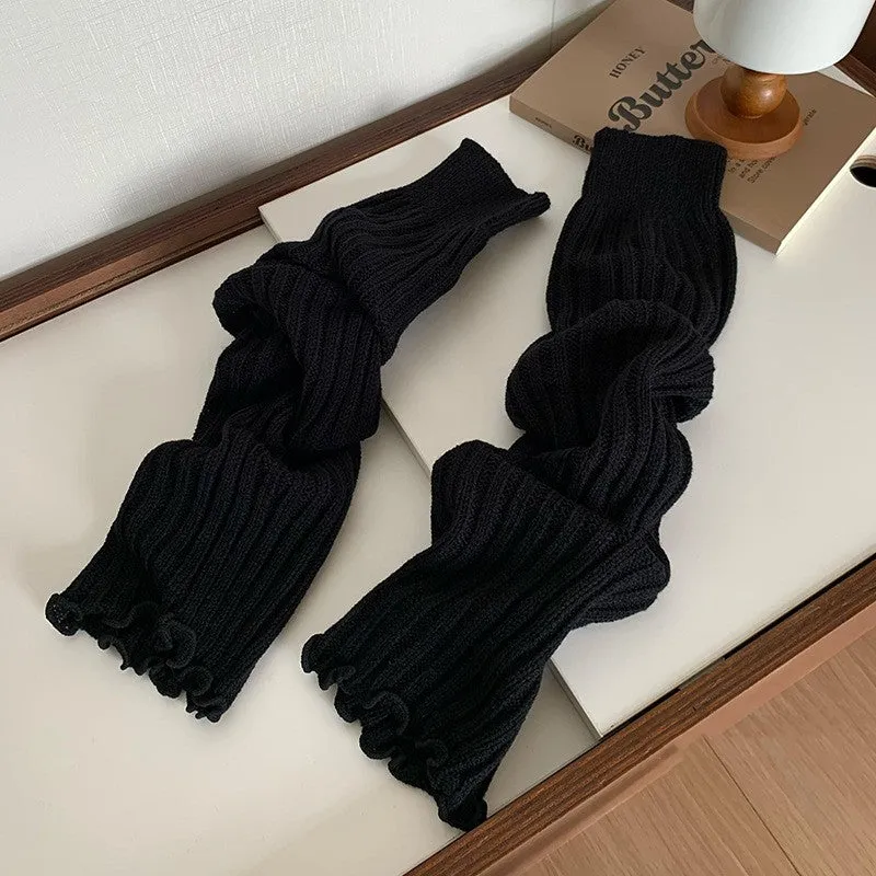 Women's Slouch Socks Striped Knitted Leg Warmers