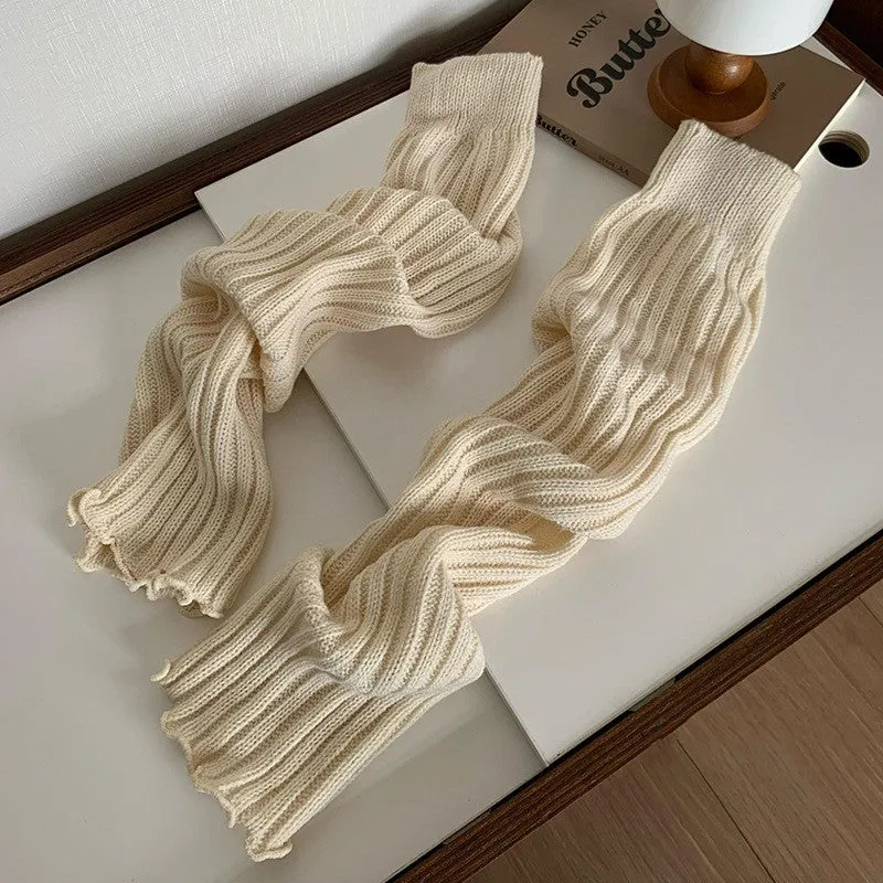 Women's Slouch Socks Striped Knitted Leg Warmers