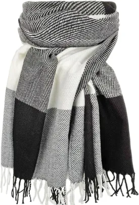 woogwin Winter Scarf for Women Cashmere Feel Plaid Warm Long Blanket Scarves Big Grid Pashmina Shawls and Wraps